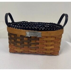 Rare Henn God Bless America Basket American Spirit 9-11-01 Cloth & Plastic Liner